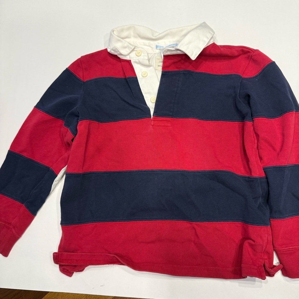 Janie and Jack Red and Blue Striped Button Down Rigby Shirt